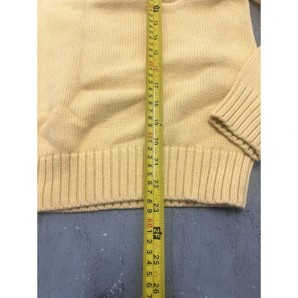 Lands' End‎ Sweater Womens M 38-40 Yellow Regular Fit Knitted Warm Wear Outdoor